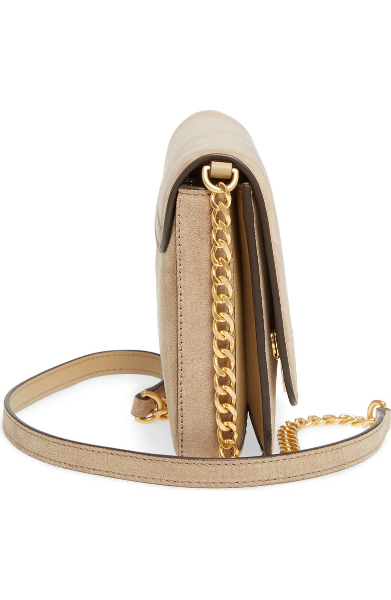 Tory Burch Chelsea Convertible Metallic Leather Clutch, Alternate, color,