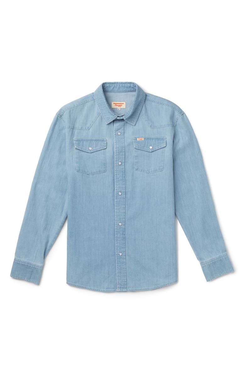 Seager Co Reagan Pearl Snap-Up Western Shirt, Alternate, color, Light Wash