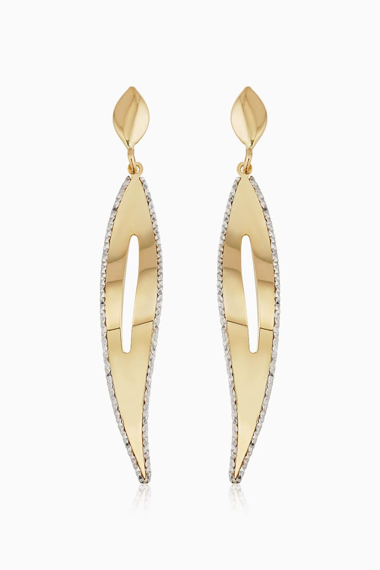 14K Yellow & White Gold Milan Drop Earrings, Main, color, Yellow Gold