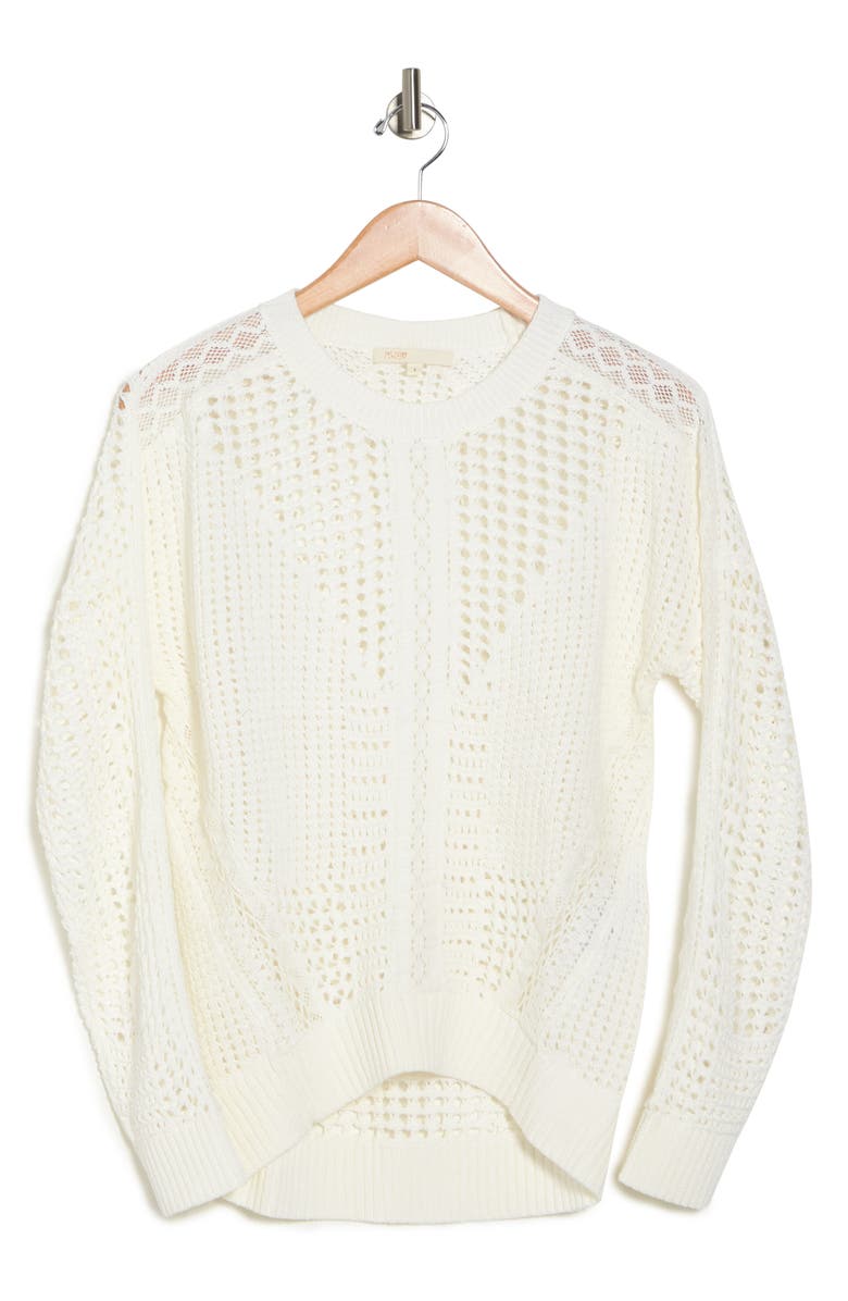 maje Mazet Open Crochet Sweater, Alternate, color,