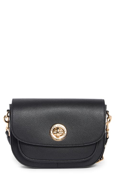 Signet Turnlock Leather Saddle Bag