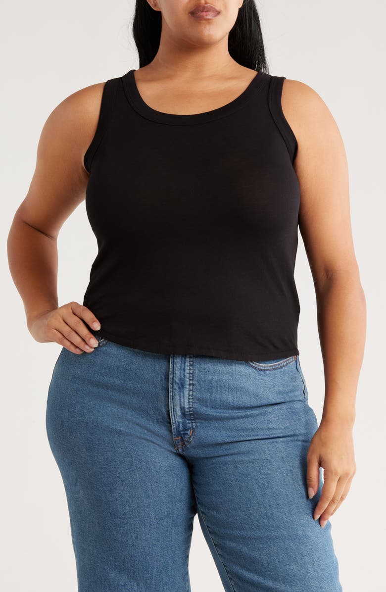 Madewell Softfade Scoop Tank, Main, color, Jet Black