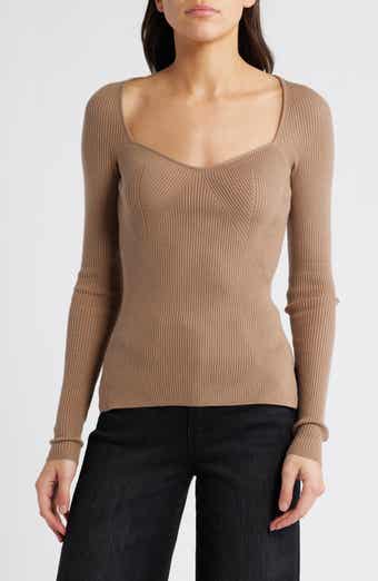 PAIGE Parvati Sweetheart Neck Rib Sweater