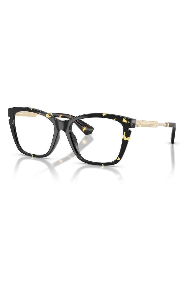 Burberry 54mm Cat Eye Optical Glasses, Alternate, color, Yellow Havana / Demo Lens
