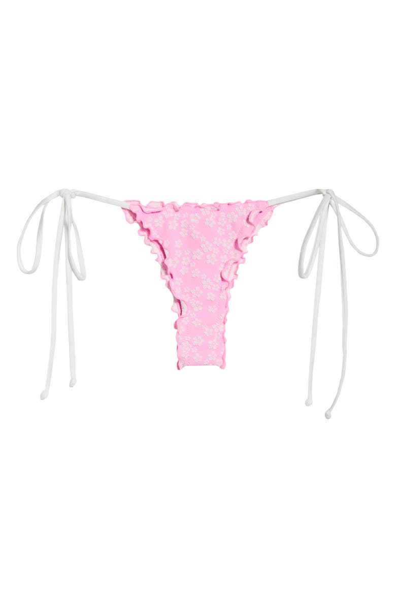 Kulani Kinis Lettuce Edge Side Tie Bikini Bottoms, Alternate, color, Sugar Sprinkle