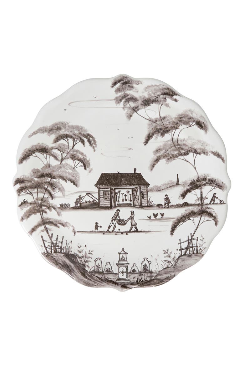 Country Estate Set of 4 Party Plates, Alternate, color, FLINT GREY