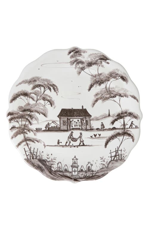 Juliska Country Estate Delft Blue Party Plates, 4-piece Set In Flint Grey