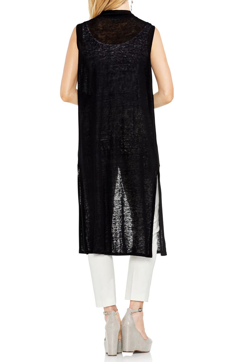 Vince Camuto Long Linen Knit Vest, Alternate, color, 