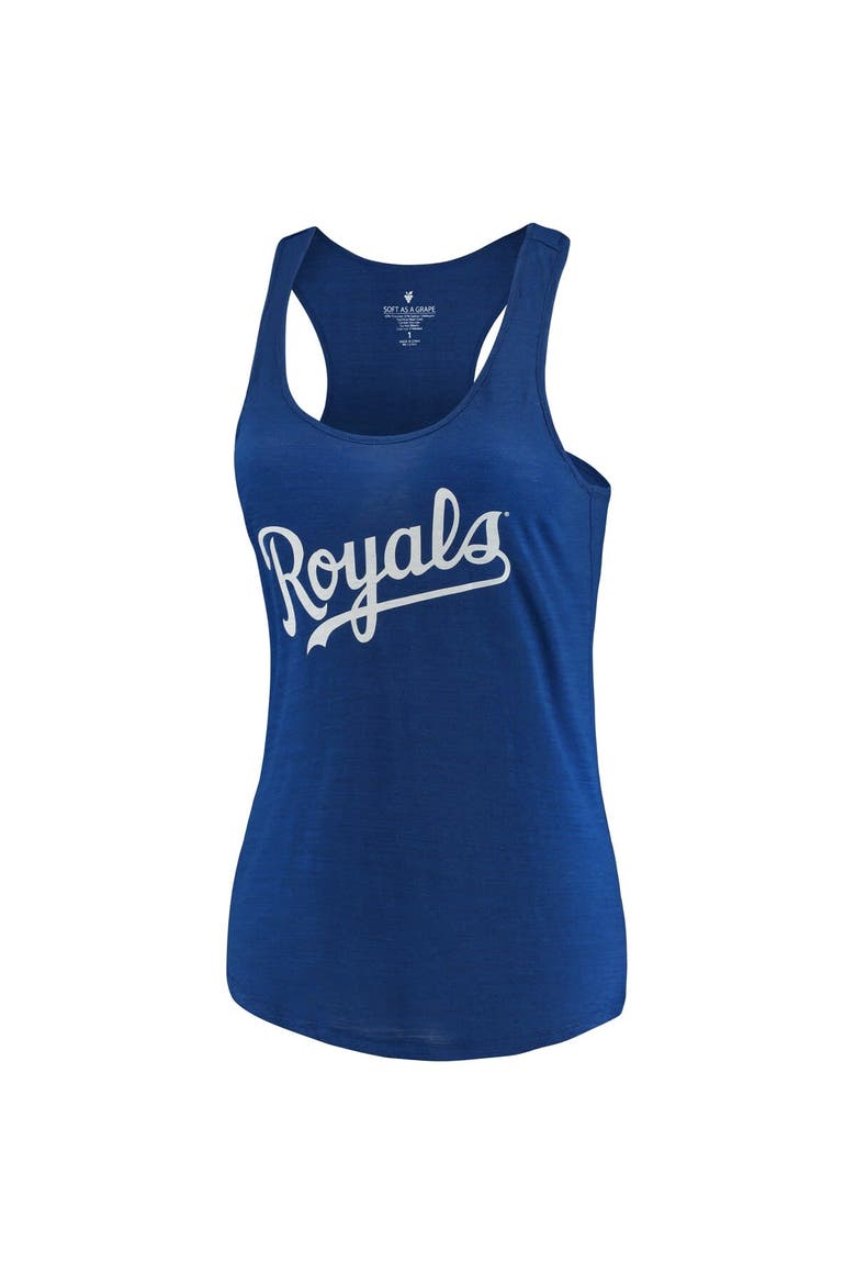 Women's Soft as a Grape Royal Kansas City Royals Plus Size Swing for the Fences Racerback Tank Top, Alternate, color, Royal