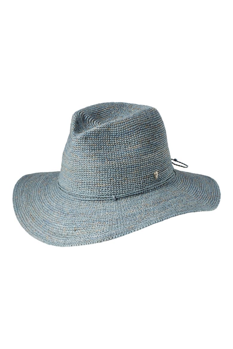 Desmonda Packable Raffia Fedora, Main, color, ICY MINT