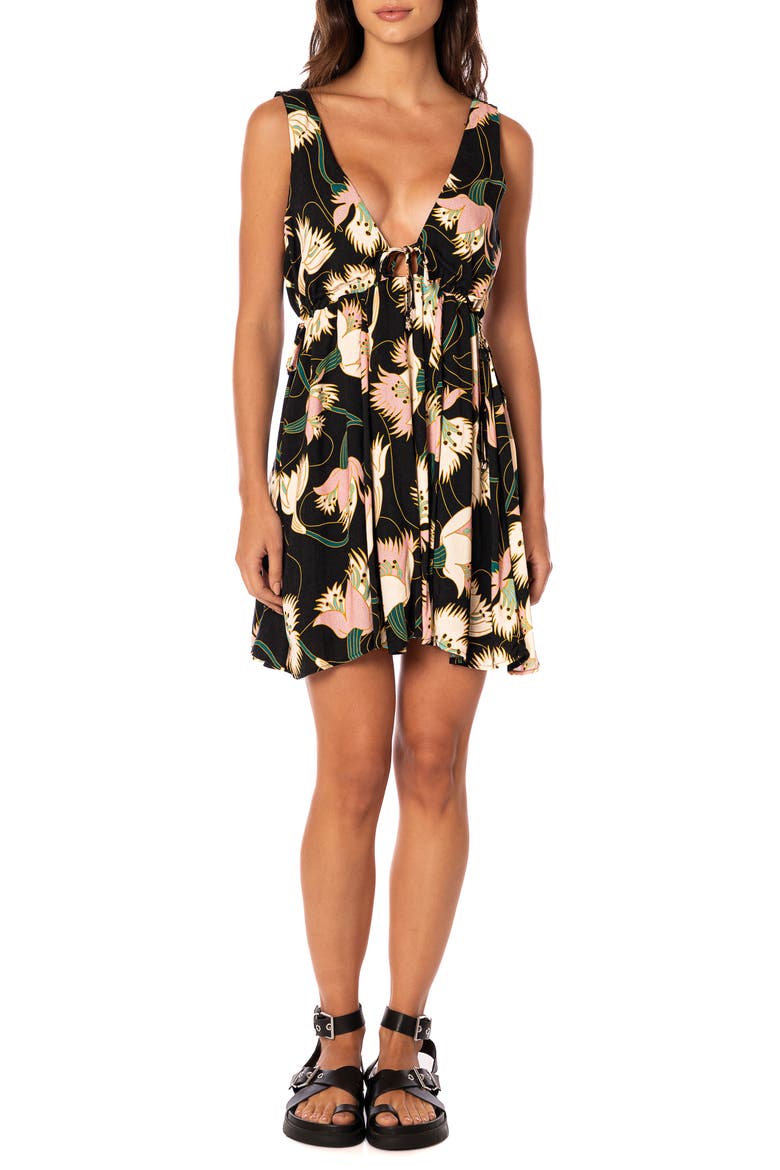 Floral Dream Nova Cover-Up Dress, Main, color, BLACK