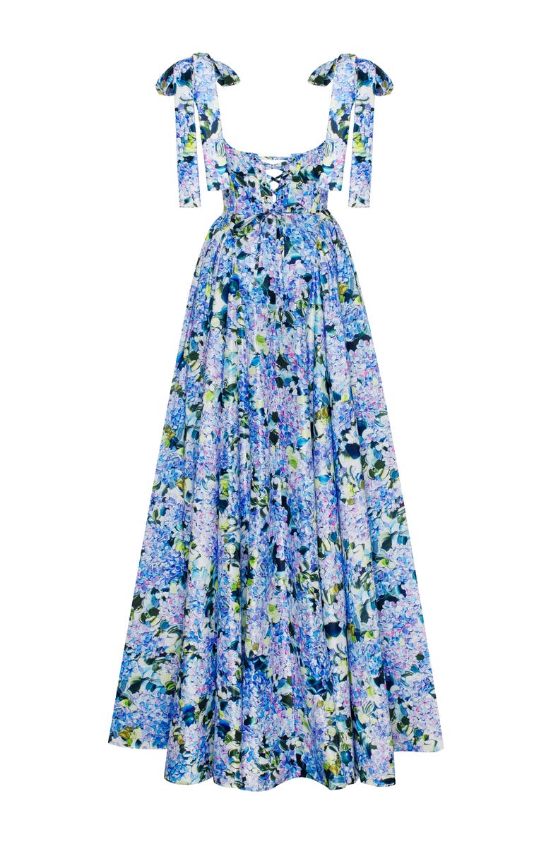 Milla Blue Hydrangea Strapped Maxi Dress, Alternate, color, Blue Hydrangea