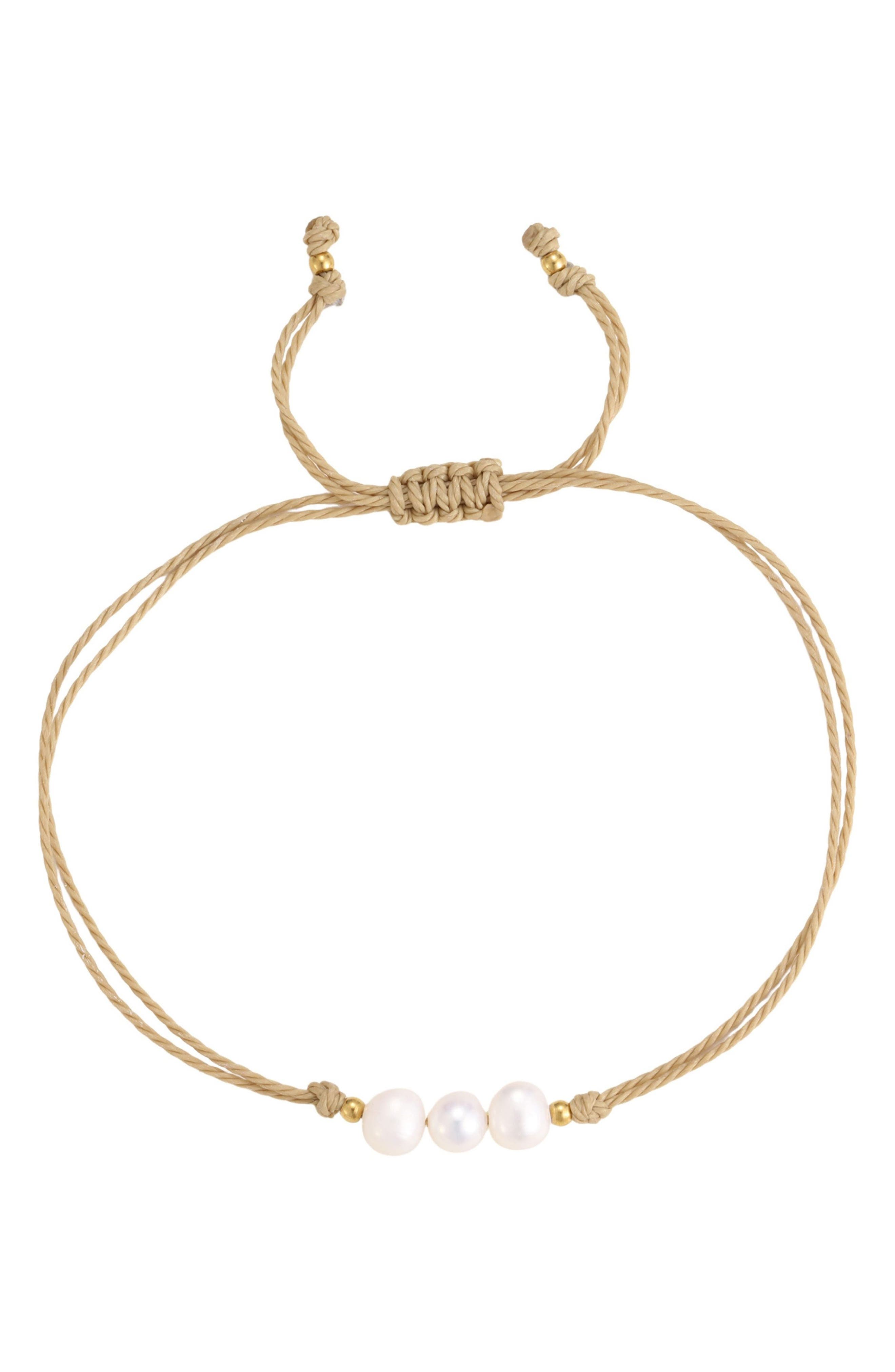 Freshwater Pearl Trio Cord Bracelet