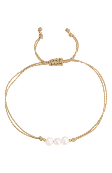 Freshwater Pearl Trio Cord Bracelet