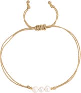 Adornia Freshwater Pearl Trio Cord Bracelet
