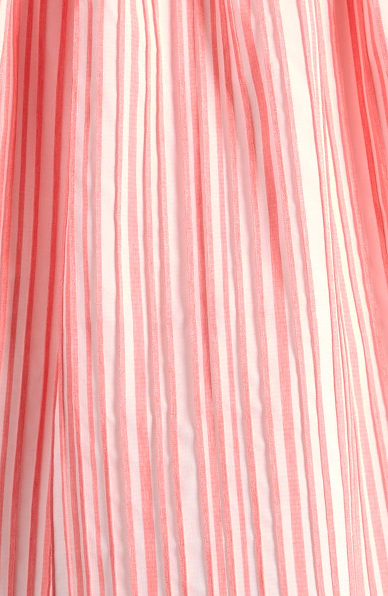 Iris & Ivy Kids' Stripe Flutter Sleeve Party Dress, Alternate, color, Coral Stripe