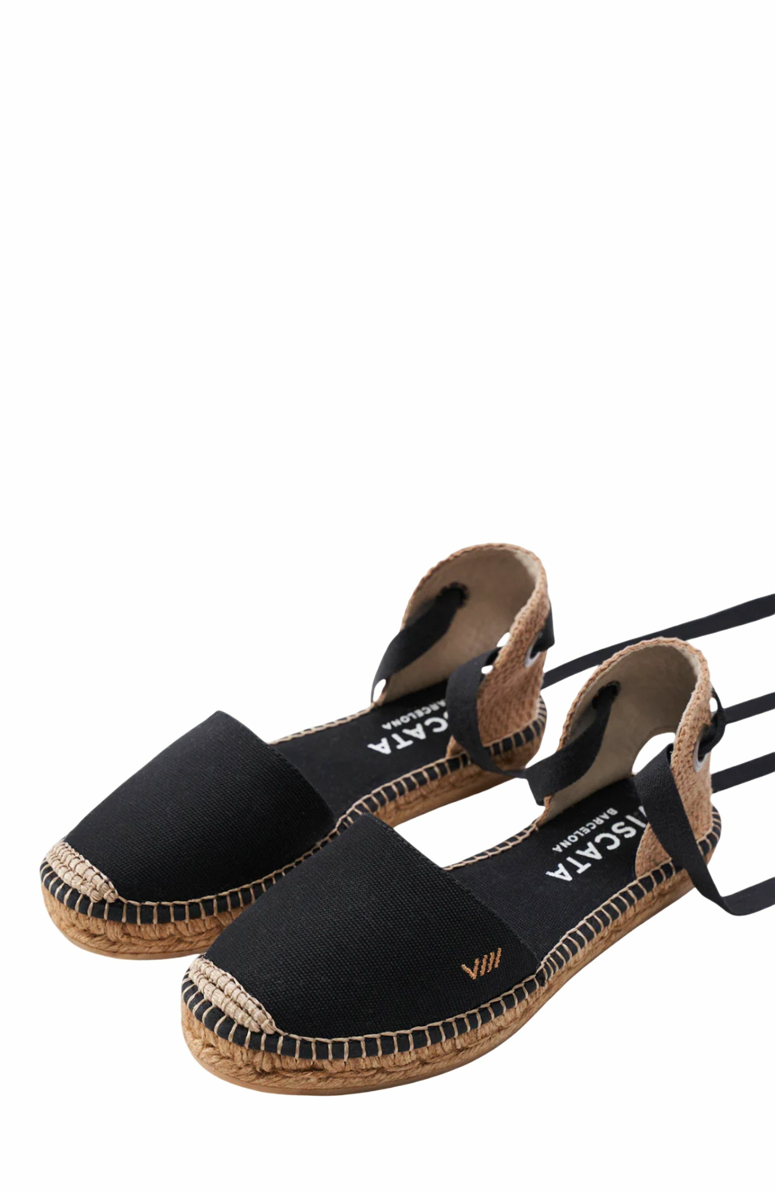 VISCATA Candell Canvas Espadrille Flats, Alternate, color, Black