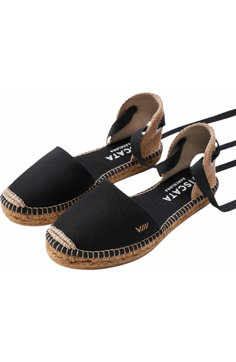 VISCATA Candell Canvas Espadrille Flats, Alternate, color, Black