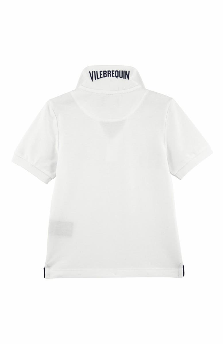 Vilebrequin Kids' Solid Cotton Polo, Alternate, color, Blanc