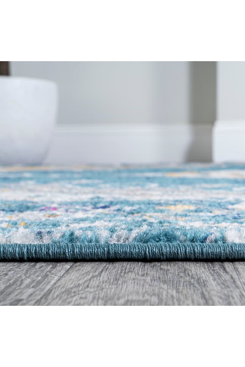 Zelda Bohemian Cottage Medallion Area Rug, Alternate, color, Turquoise/Gray