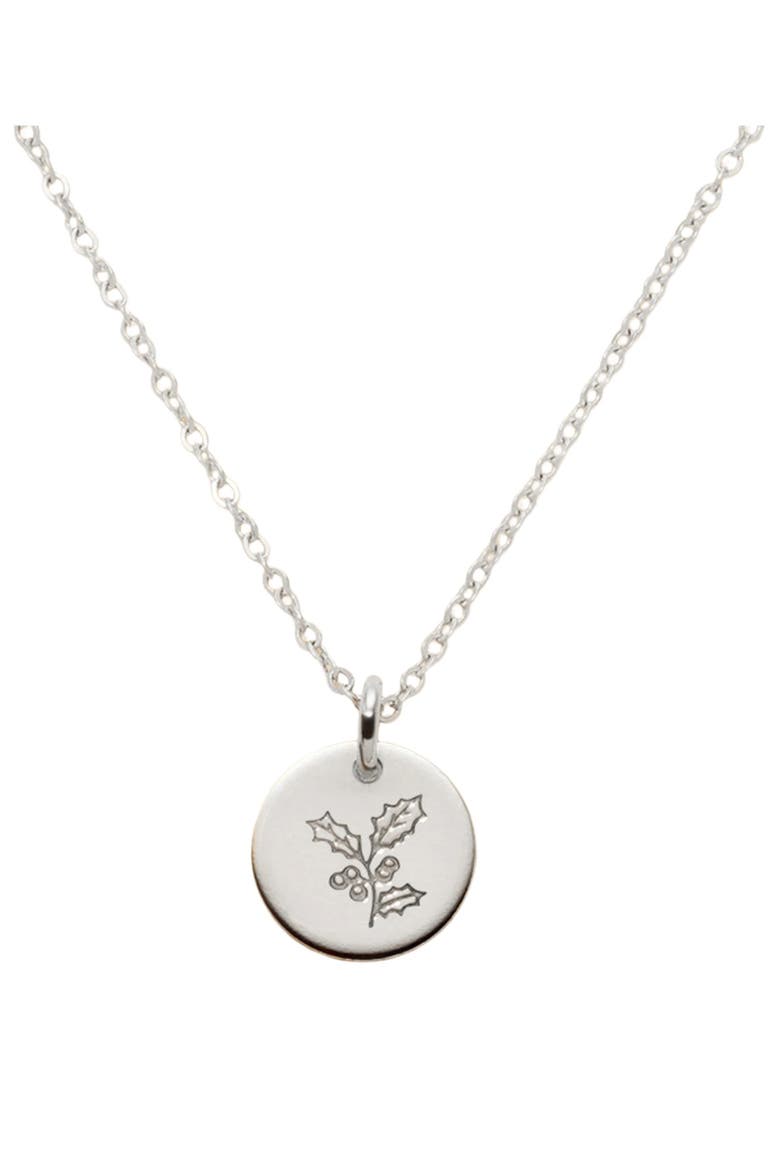 December Birth Flower Necklace, Main, color, Silver