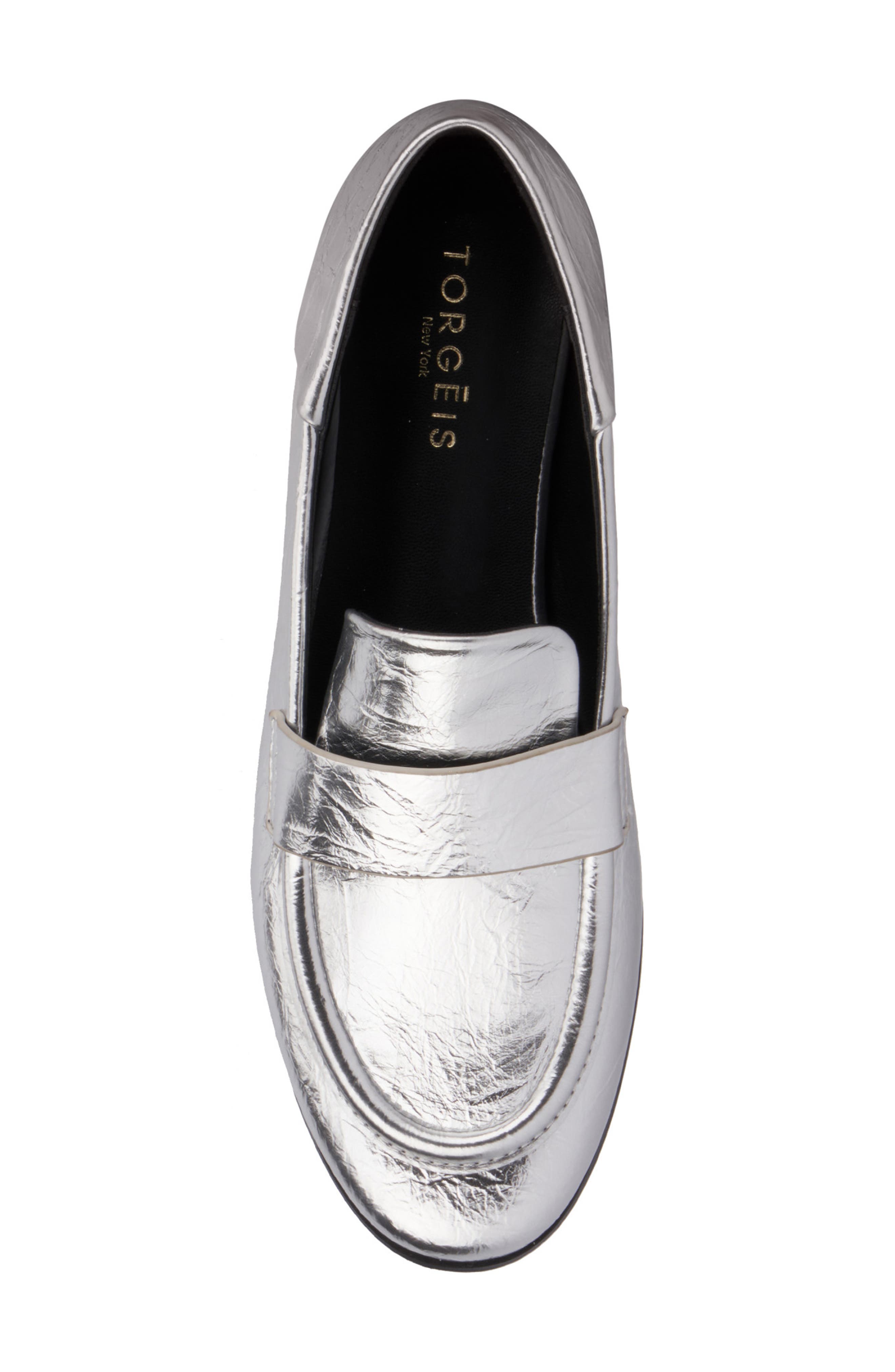 TORGEIS Carleigh Moc Toe Loafer, Alternate, color, Silver