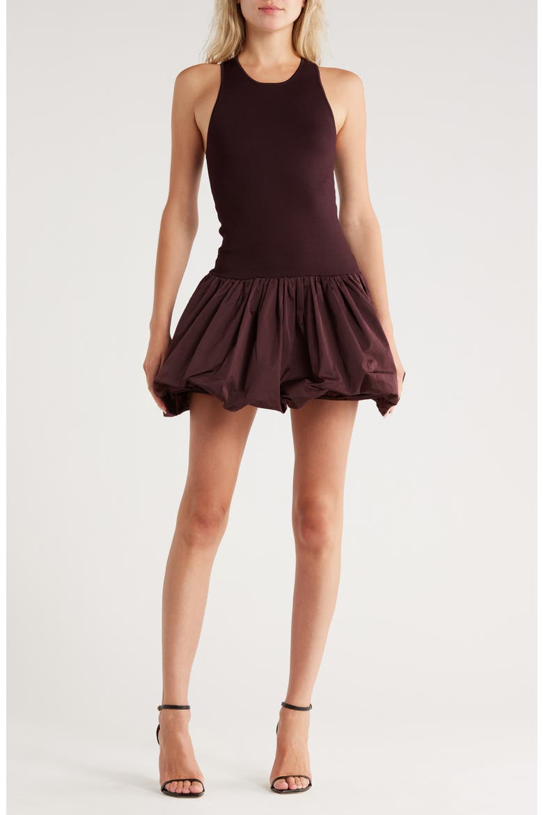 Eloise Sleeveless Bubble Hem Minidress, Main, color, CHOCOLATE PLUM