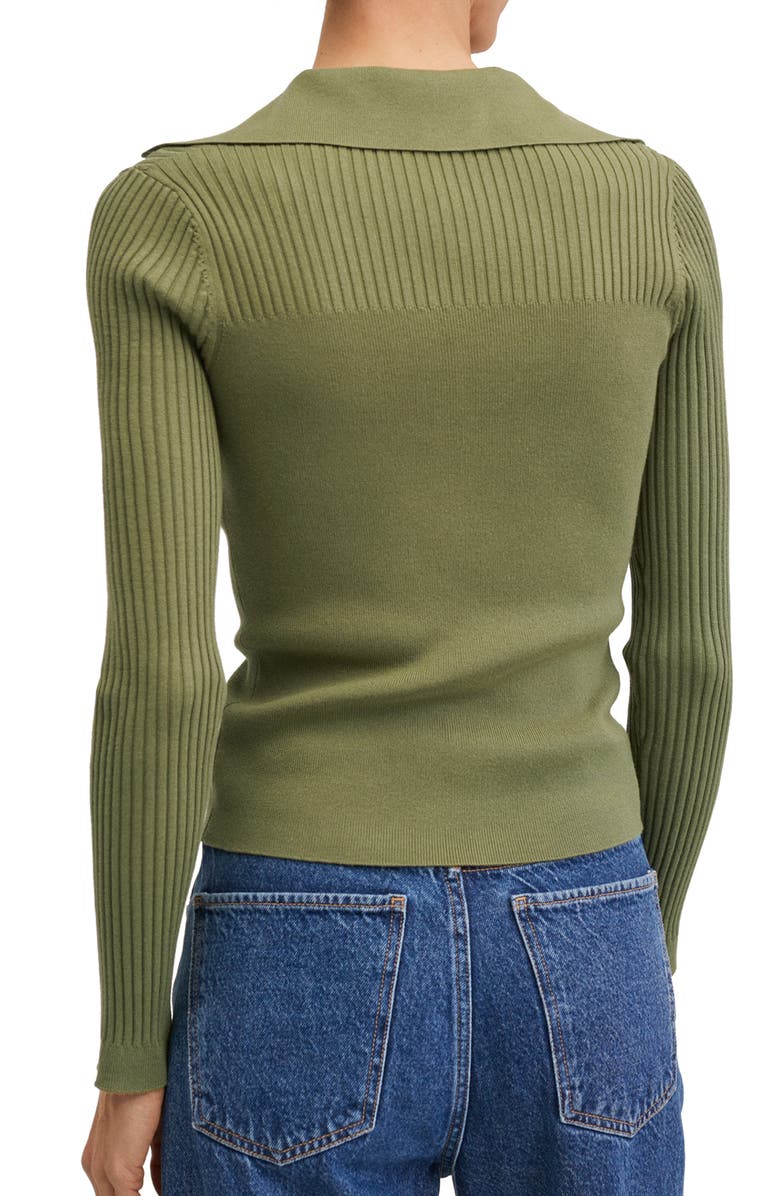 MANGO Rib Polo Sweater, Alternate, color,