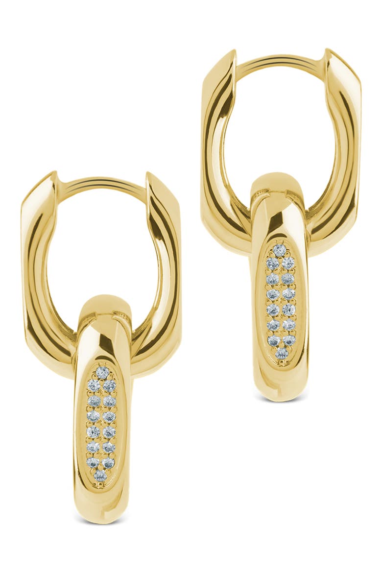 Emerie Pavé Link Drop Earrings, Alternate, color, GOLD