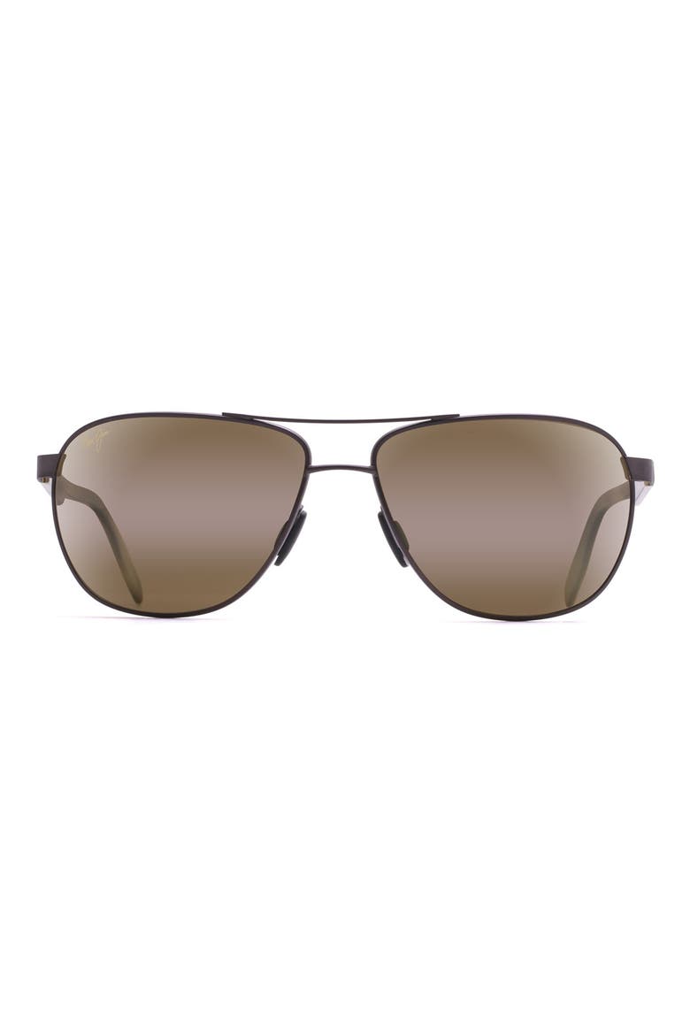 Castles PolarizedPlus®2 61mm Aviator Sunglasses, Main, color, MATTE CHOCOLATE