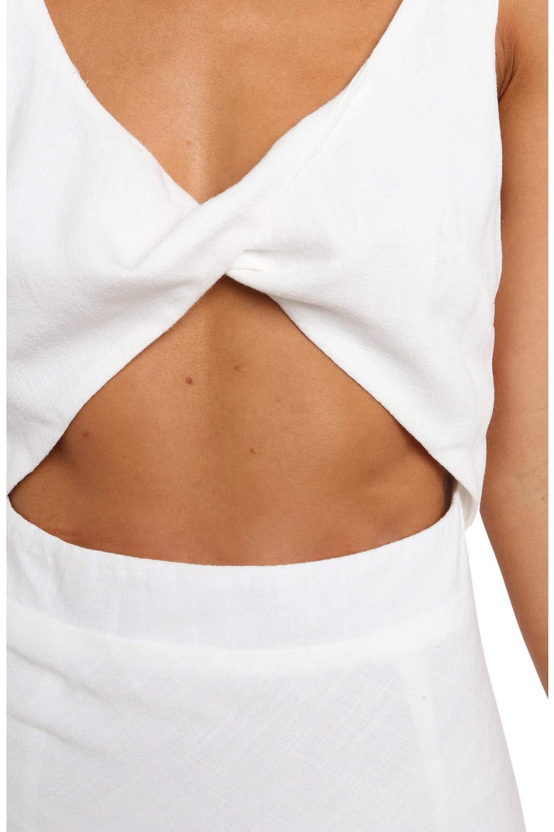 Apollo Cutout Detail Midi Dress, Alternate, color, WHITE