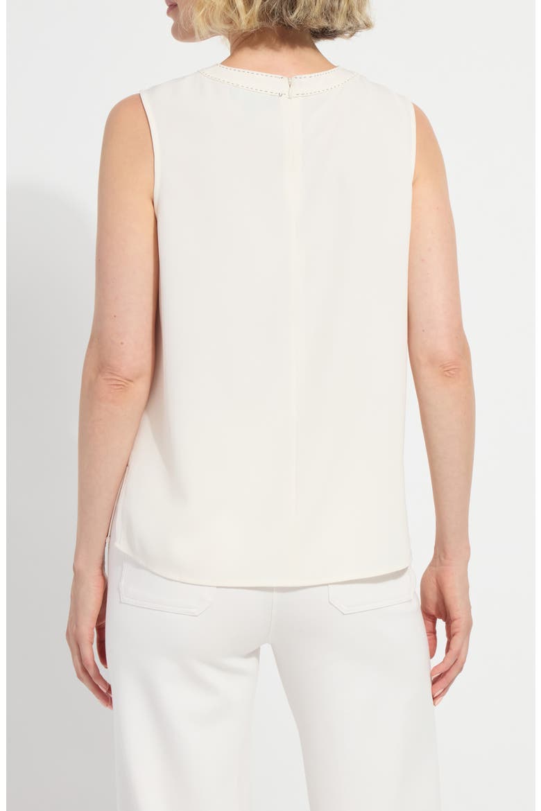 Kavita Contrast Stitch Sleeveless Top, Alternate, color, CHALK