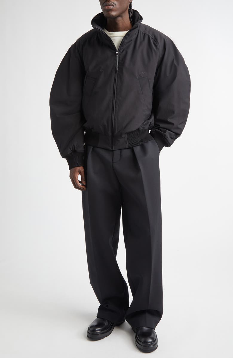 Jacquemus Le Pantalon Citta Pleated Stretch Wool Pants, Alternate, color, Black