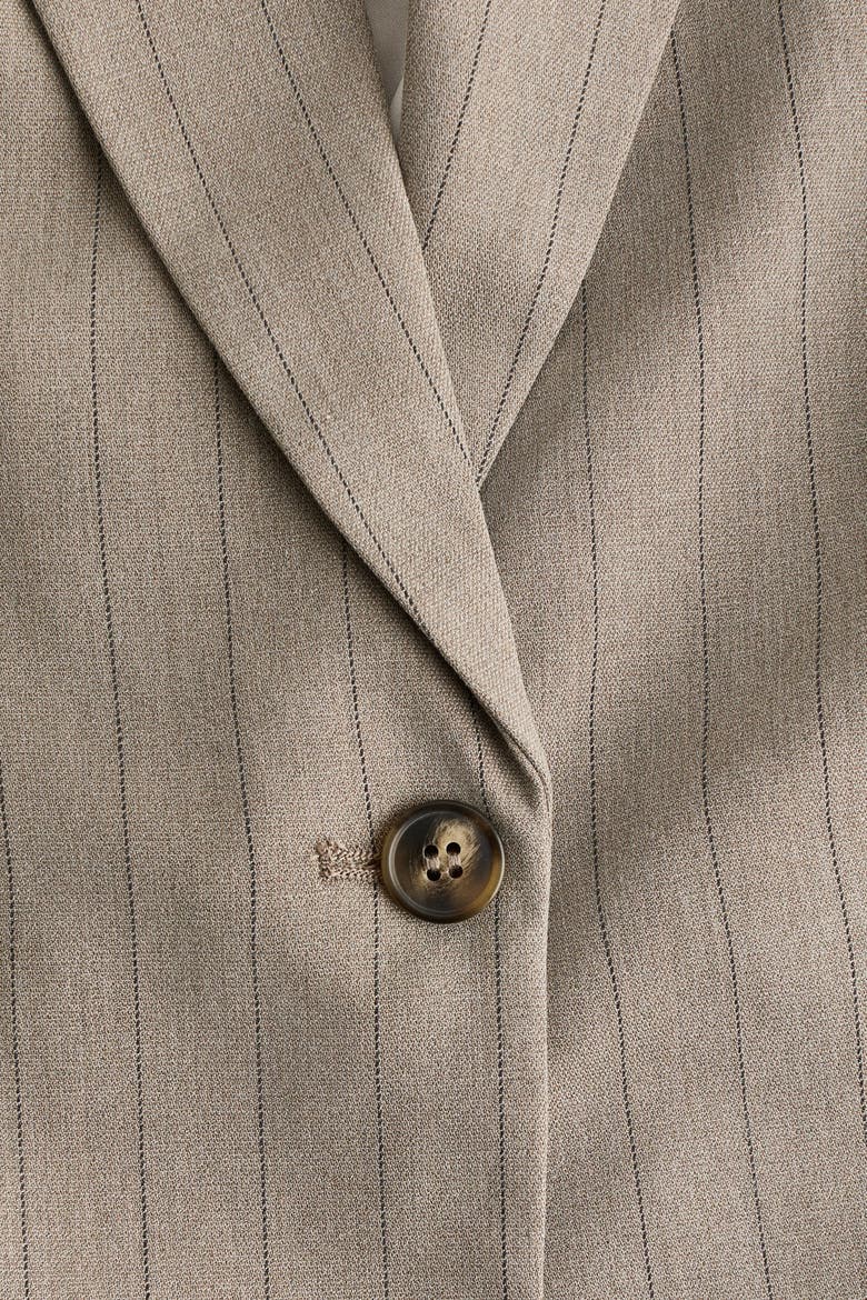 Single-breasted Blazer, Alternate, color, Beige/pinstriped