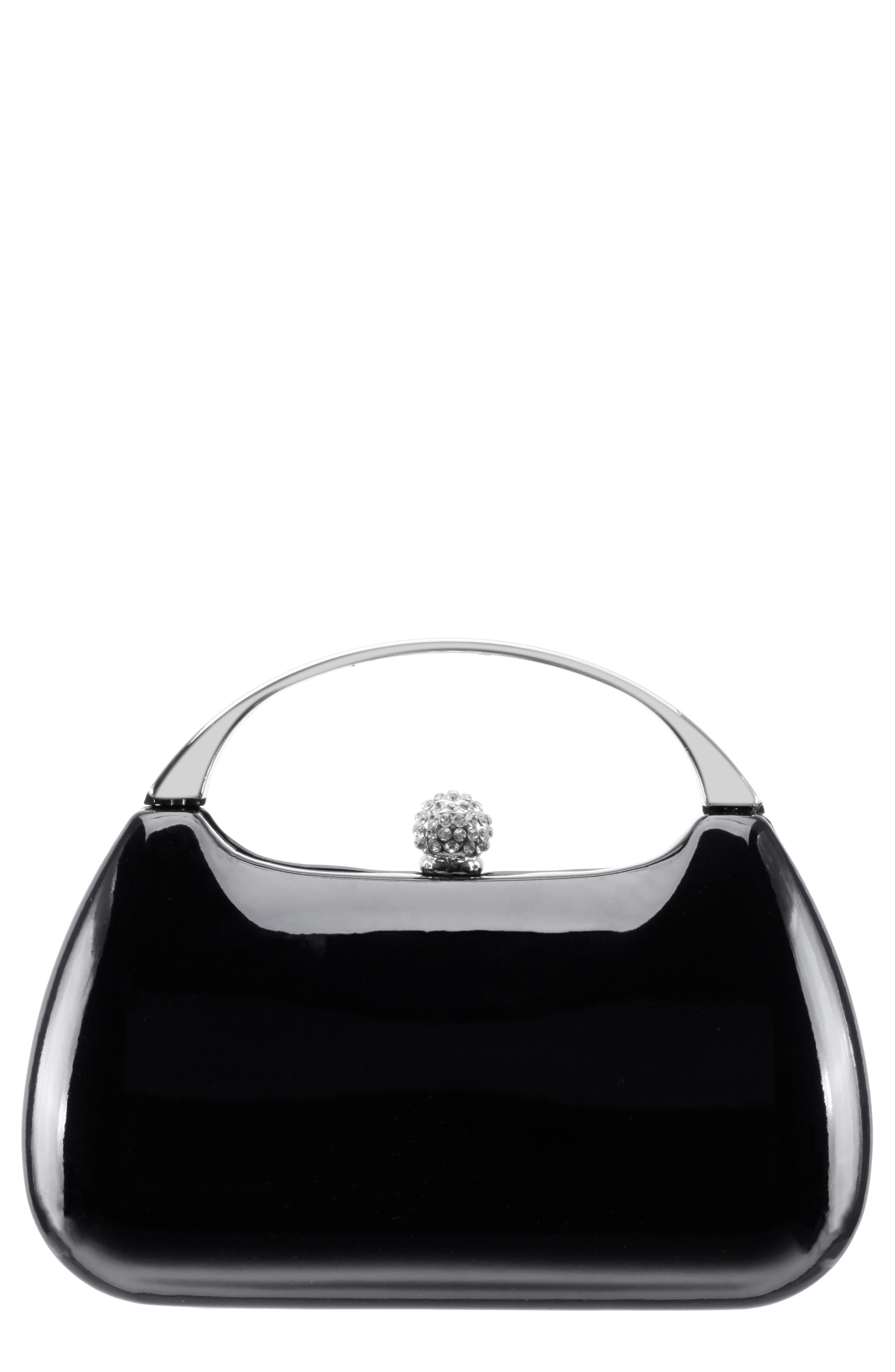 Nina Minaudière Top Handle Bag, Main, color, Black