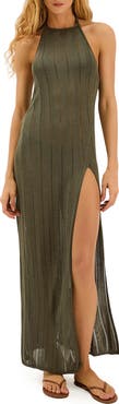 ViX Paula Hermanny Open Stitch Halter Cover-Up Dress