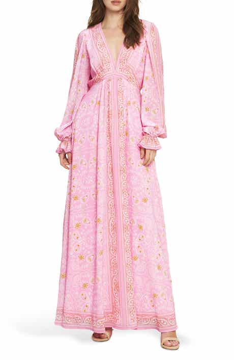 FLYING TOMATO Paisley Long Sleeve Maxi Dress