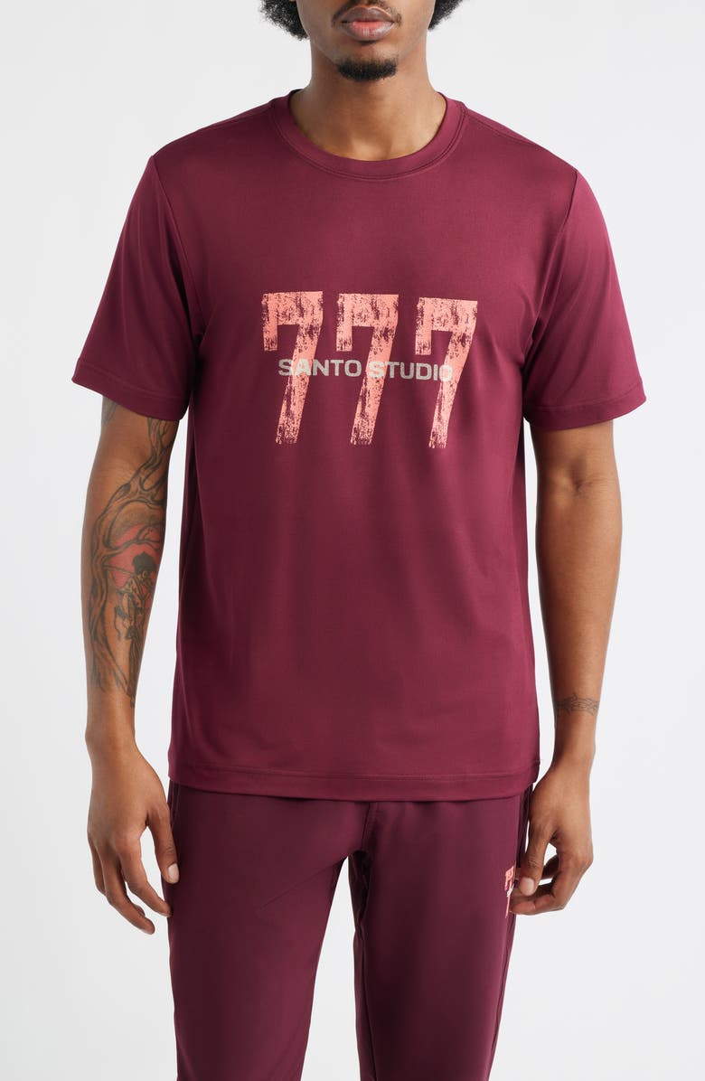 SANTO STUDIO Tempo 777 Tech T-Shirt, Main, color, Merlot