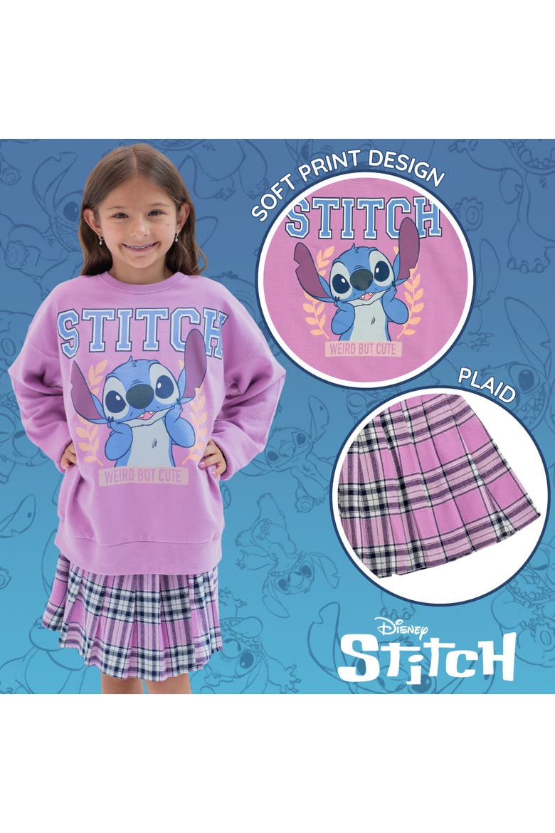 Lilo & Stitch 2-Piece Sweatshirt and Pleated Skirt Set, Alternate, color, Stitch Purple