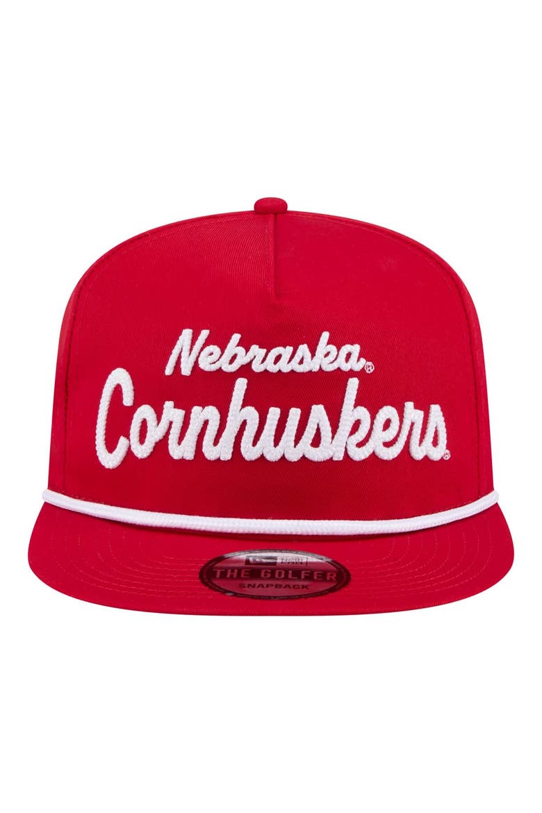 Men's New Era Scarlet Nebraska Huskers Team Text Golfer Snapback Hat, Alternate, color, Scarlet