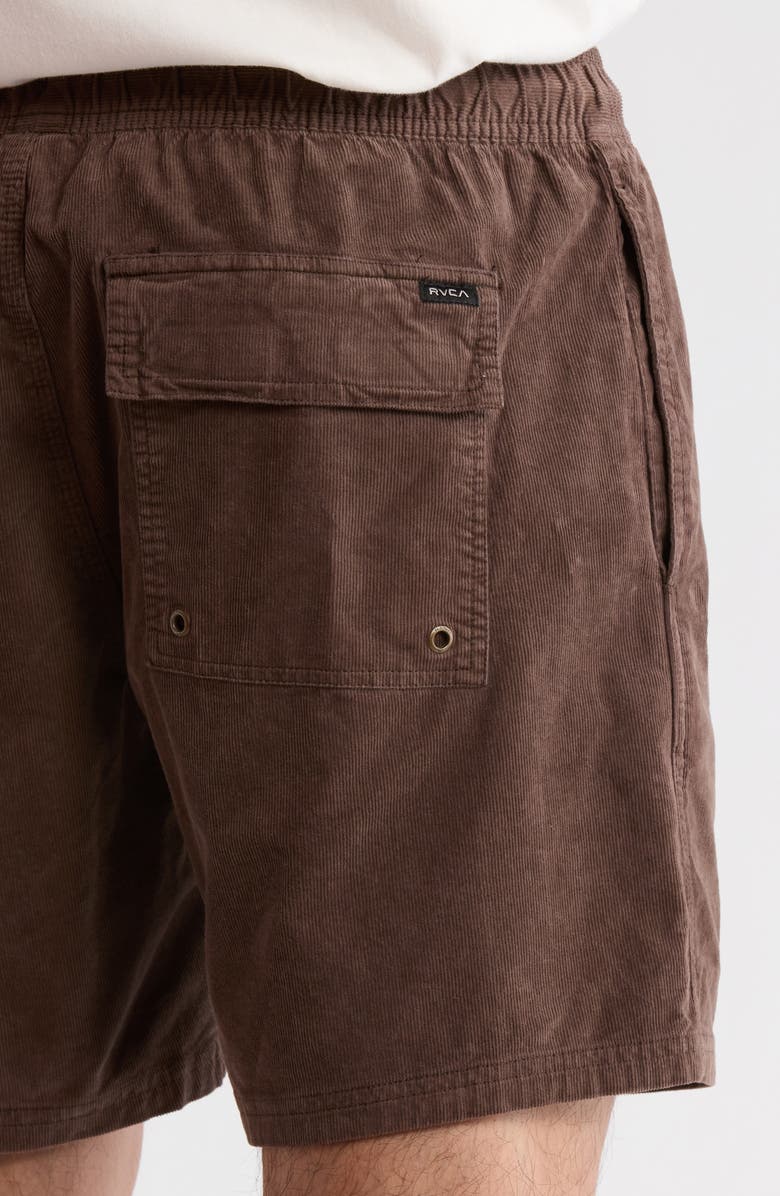 RVCA Escape Drawstring Cotton Walking Shorts, Alternate, color, Chocolate