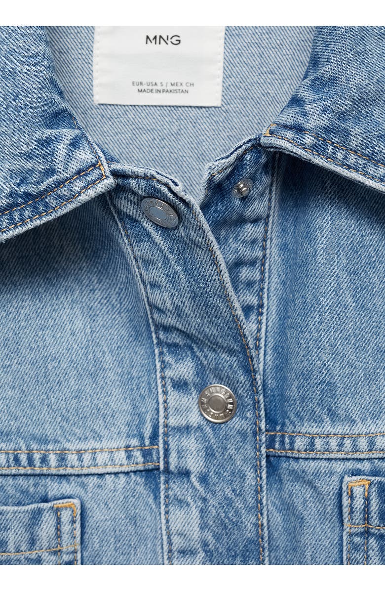 MANGO Crop Denim Jacket, Alternate, color,