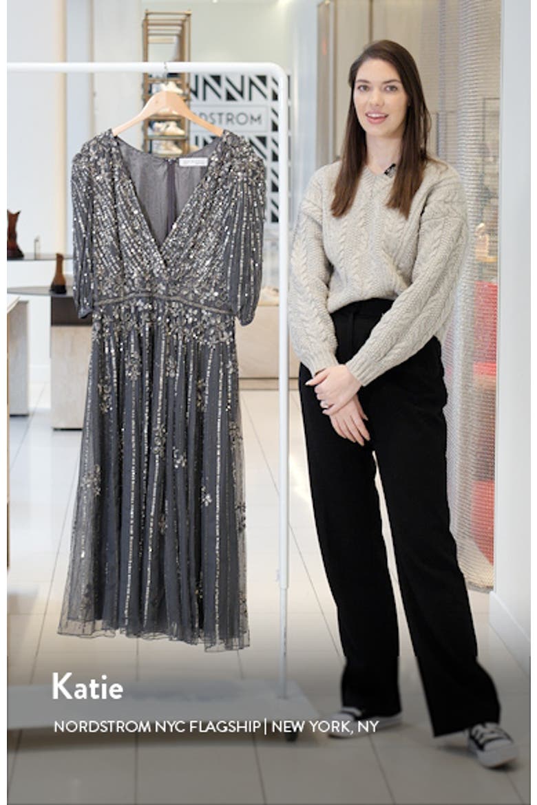 Sequin Embellished Puff Sleeve Cocktail Dress video