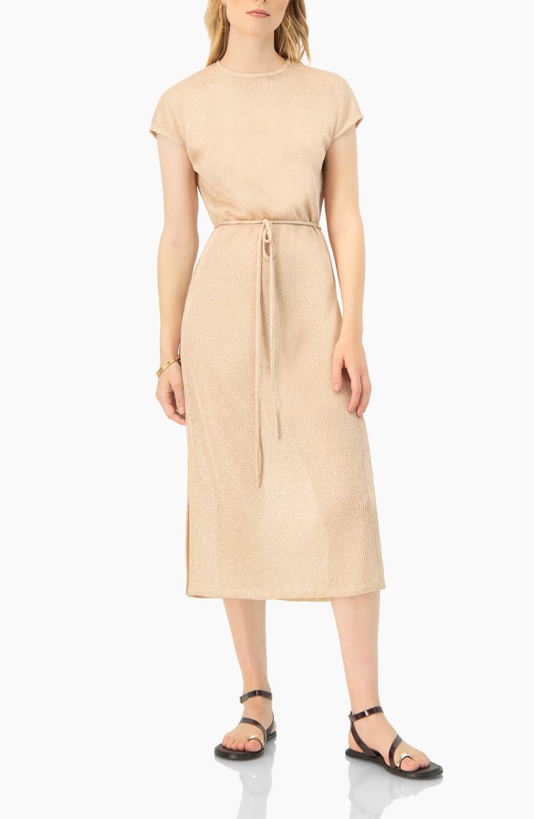 IVONNE Knitted Tunic With Side Slits, Main, color, Gold