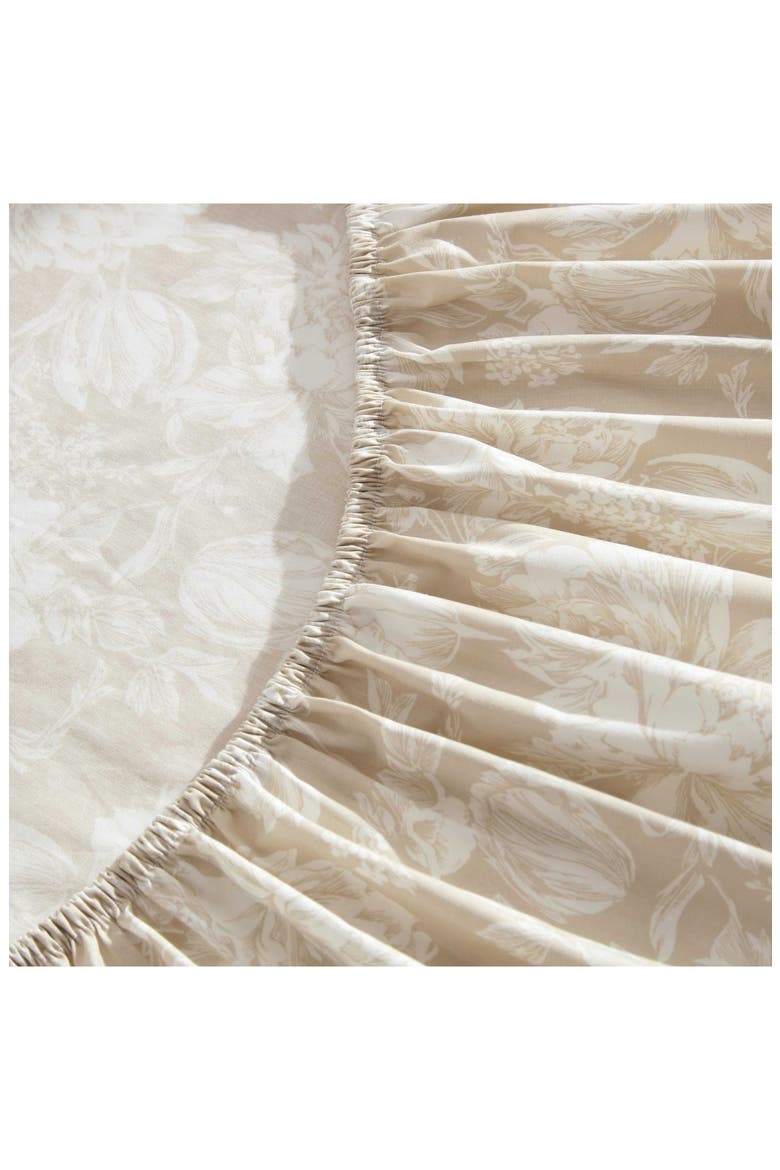 Meredith Floral 200 Thread Count Cotton Percale Sheet Set, Alternate, color, LIGHT BROWN