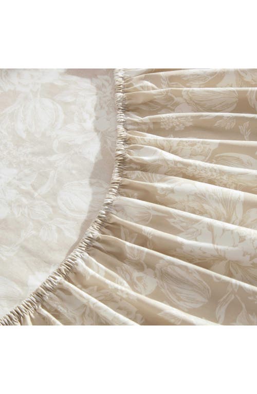 Laura Ashley Meredith Floral 200 Thread Count Cotton Percale Sheet Set In Brown