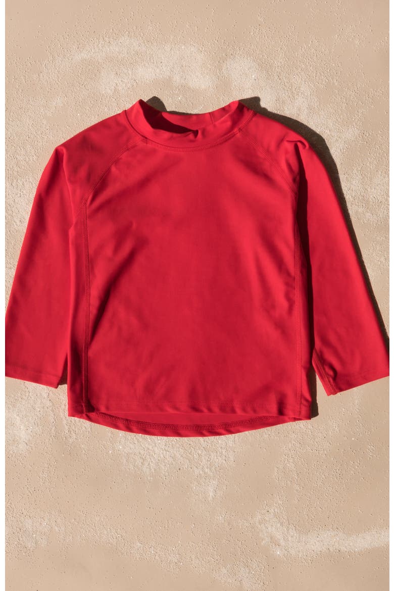 Long Sleeve Rash Guard, UPF 50+ Swim Shirt, Alternate, color, RED