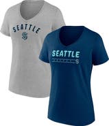 FANATICS Women's Fanatics Branded Deep Sea Blue/Gray Seattle Kraken Parent 2-Pack V-Neck T-Shirt Set