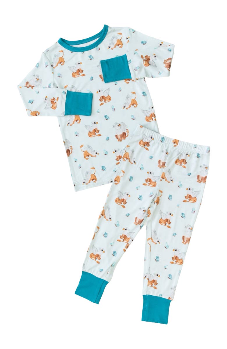Laree + Co Griffin Butterflies 2-Piece Long Sleeve Set, Main, color, Blue