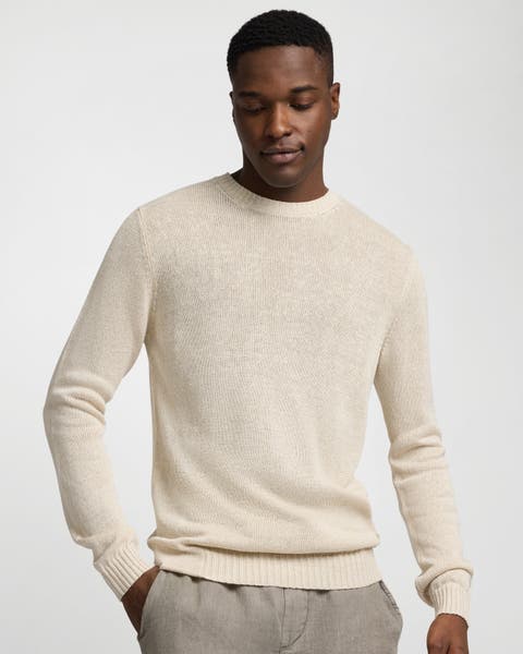 Silk Linen Long Sleeve Crewneck Sweater